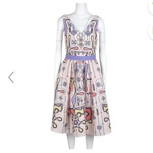 Peter Pilotto Blush Pink 3D Waffle Circle V-Dress